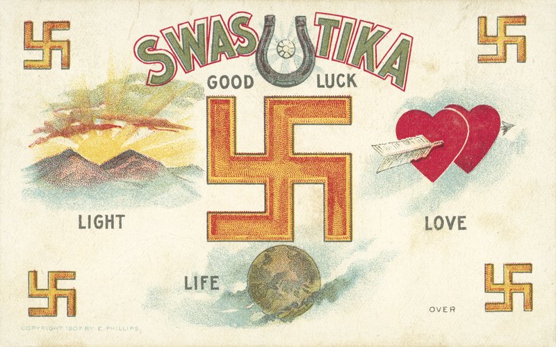 Swastika, Gelukssymbool door American School