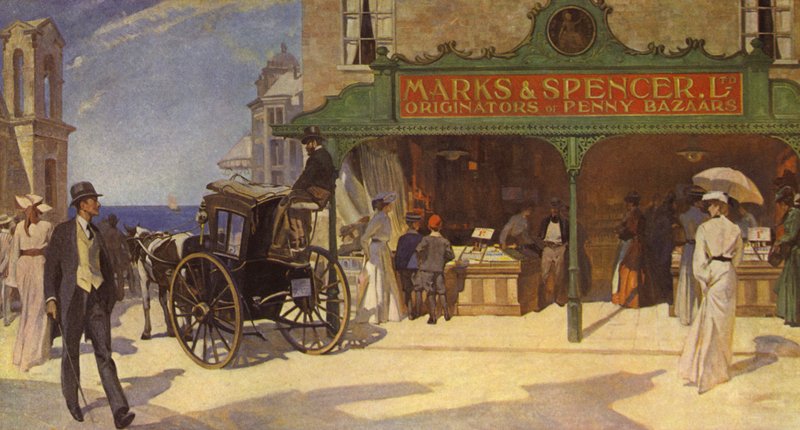 Een van de eerste open winkels in het begin van de 1900s, Een nieuw idee voor gemakkelijk winkelen? door English School