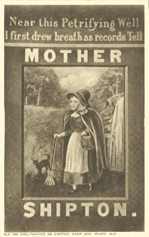Bord van de Mother Shipton Inn, Knaresborough, Yorkshire door English School