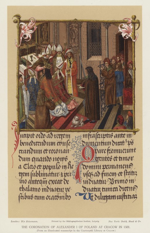 De kroning van Alexander I van Polen in Krakau in 1501 door English School