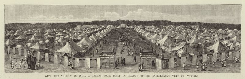 Met de Onderkoning in India, een Canvas Stad Gebouwd ter Eer van Zijn Excellentie