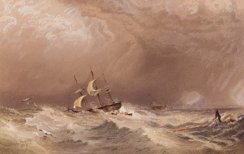 Een Schip in Nood door A.V. Copley (after) Fielding