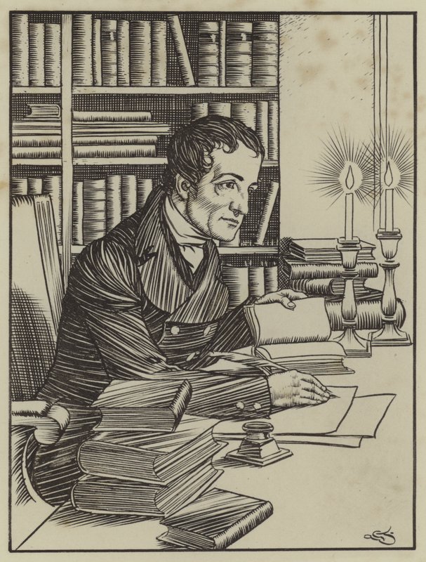 Illustratie voor The Essays of Elia door Charles Lamb door A. Garth Jones