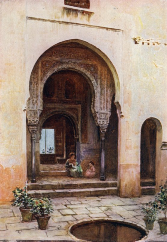 Het Alhambra, Hof van de Mexuar, Westgevel door A. Trevor Haddon