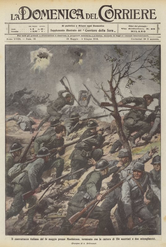 De Italiaanse tegenaanval van 14 mei bij Monfalcone, eindigend met de gevangenneming van 254 door Achille Beltrame