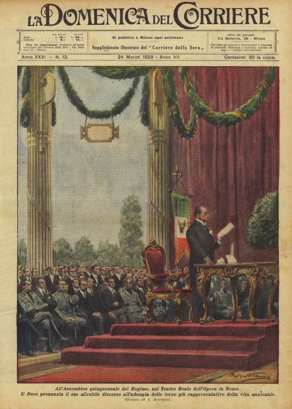 Op de vijfjaarlijkse vergadering van het Regime, in het Koninklijk Operatheater in Rome door Achille Beltrame