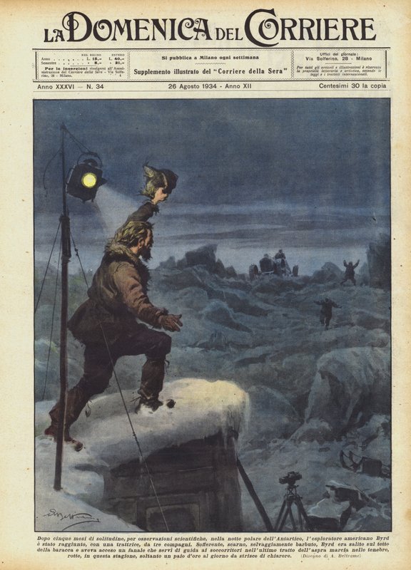 Na vijf maanden eenzaamheid, voor wetenschappelijke observaties, in de poolnacht van Antarctica door Achille Beltrame