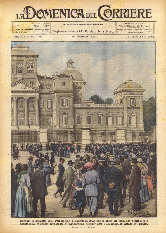 Tijdens de ziekte van de prinsessen in Racconigi door Achille Beltrame