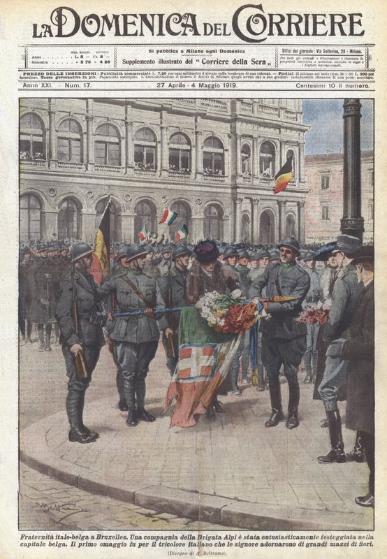 Italiaans-Belgische broederschap in Brussel door Achille Beltrame