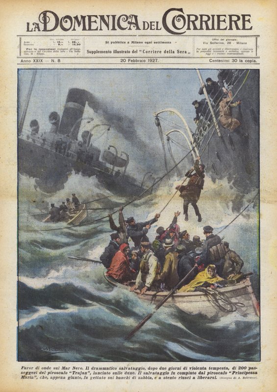 Woedende golven op de Zwarte Zee door Achille Beltrame