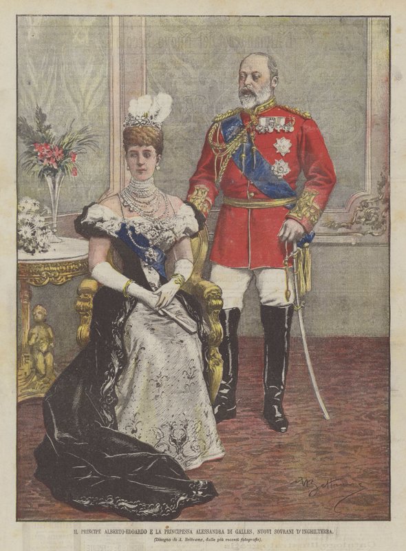 Prins Albert Edward en Prinses Alexandra van Wales, nieuwe heersers van Engeland door Achille Beltrame