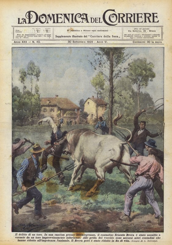 De misdaad van een stier door Achille Beltrame