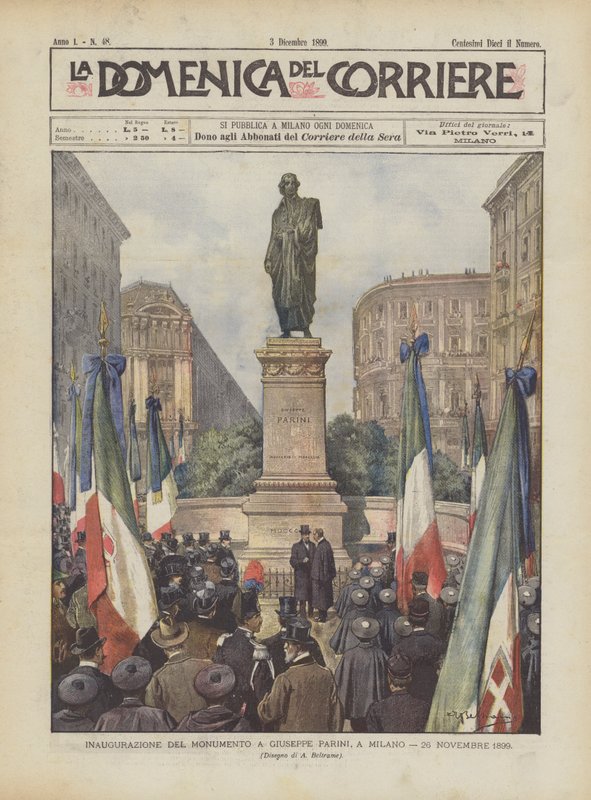 Inhuldiging van het Monument voor Giuseppe Parini in Milaan, 26 november 1899 door Achille Beltrame