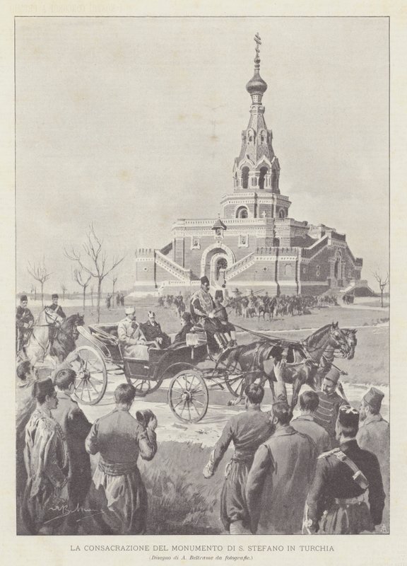 De inwijding van het monument van Sint Stefanus in Turkije door Achille Beltrame
