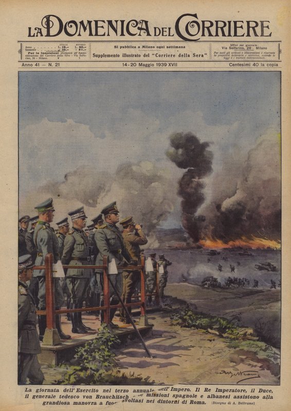 De dag van het leger op de derde verjaardag van het rijk door Achille Beltrame
