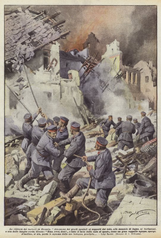 De terugtocht van de barbaren in Frankrijk door Achille Beltrame