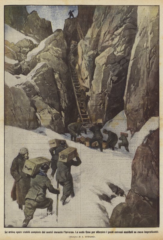De moeilijke vaste werken uitgevoerd door onze mensen tijdens de winter door Achille Beltrame