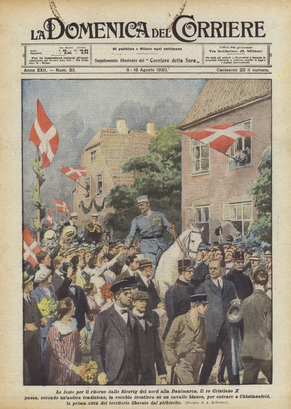 De feesten voor de terugkeer van Noord-Sleeswijk naar Denemarken door Achille Beltrame