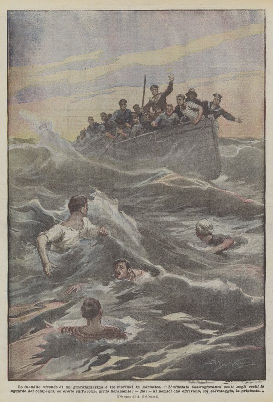 De ongehoorde avonturen van een adelborst en drie matrozen in de Adriatische Zee door Achille Beltrame