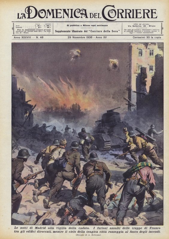 De nachten van Madrid aan de vooravond van de val door Achille Beltrame