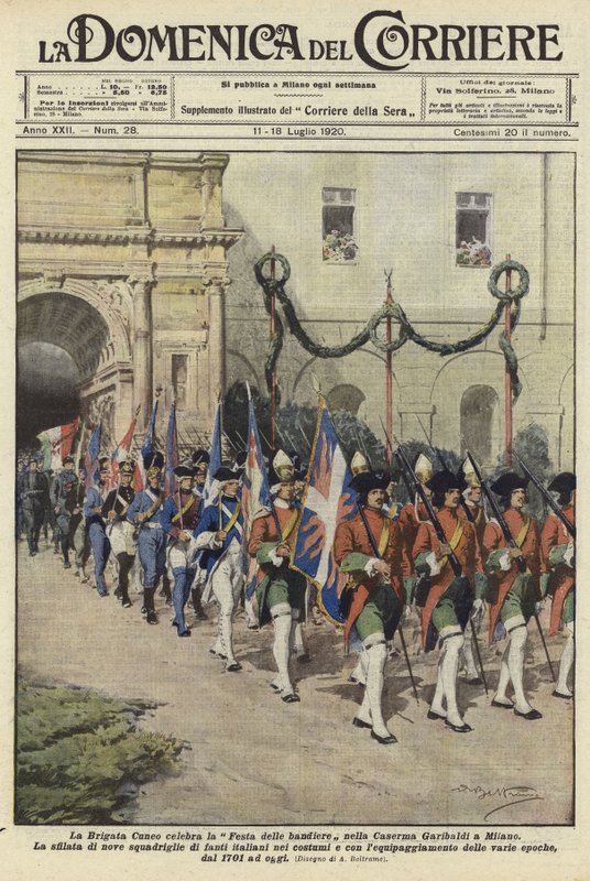 De Brigata Cueno viert de Festa delle Bandiere door Achille Beltrame
