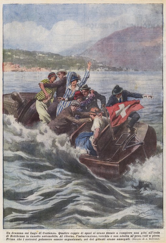 Een drama op het Bodenmeer door Achille Beltrame
