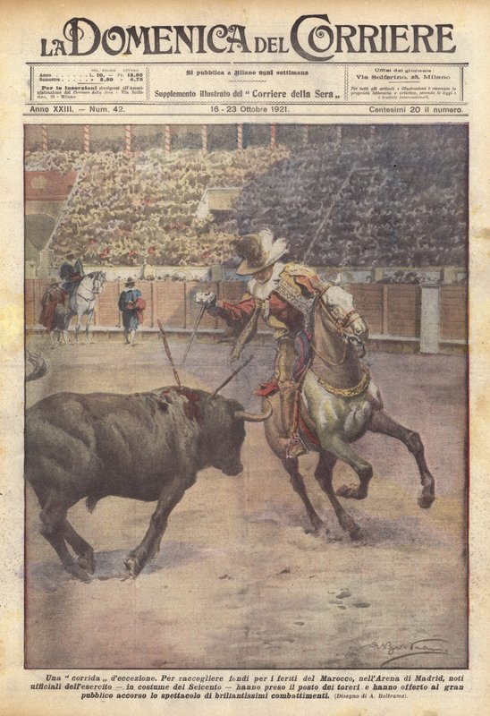 Een uitzonderlijke stierengevecht door Achille Beltrame