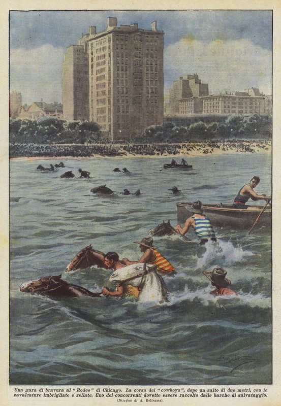 Een vaardigheidswedstrijd op de Rodeo van Chicago door Achille Beltrame