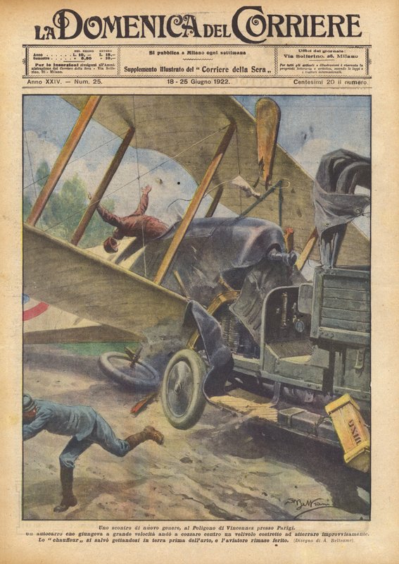 Een nieuw soort botsing, op het schietterrein van Vincennes bij Parijs door Achille Beltrame