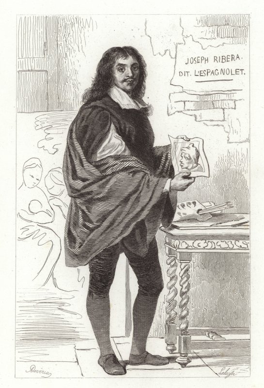 Jusepe de Ribera, Spaanse schilder ook bekend als Jose de Ribera, Giuseppe Ribera en Joseph Ribera door Achille Devéria