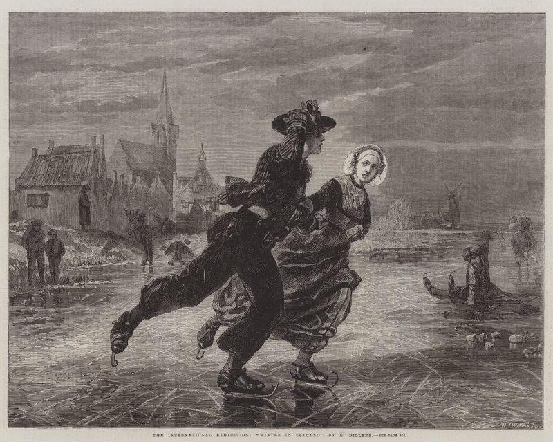 De Internationale Tentoonstelling, Winter in Zeeland door Adolf Alexander Dillens
