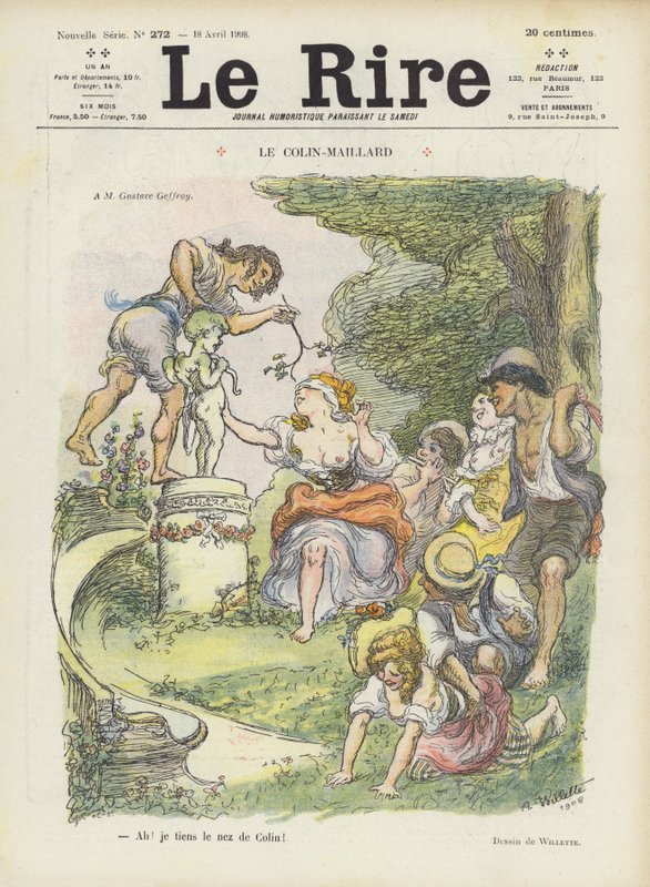 Blindemannetje. Illustratie voor Le Rire door Adolphe Leon Willette