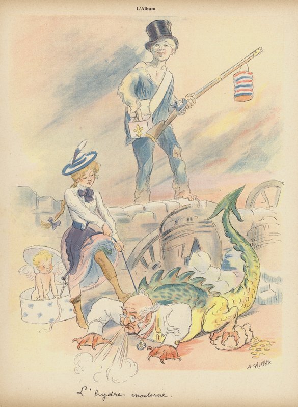 De Moderne Hydra door Adolphe Leon Willette