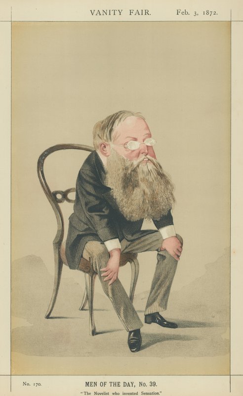Mr Wilkie Collins (kleurenlitho) door Adriano Cecioni