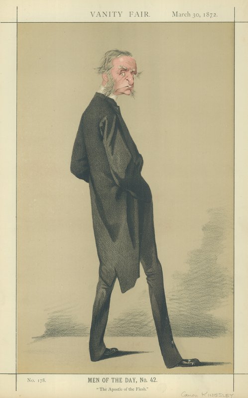 Eerwaarde Canon Charles Kingsley (kleurenlitho) door Adriano Cecioni