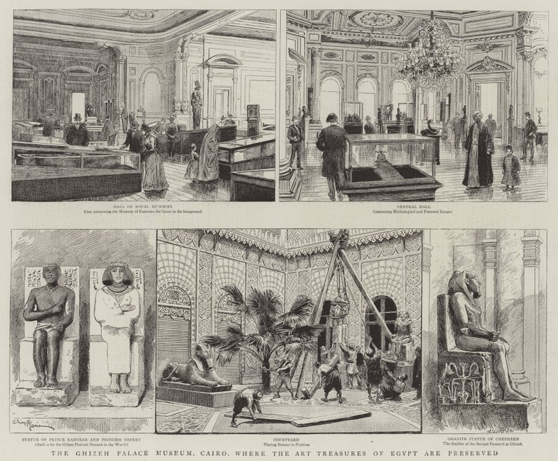 Het Ghizeh Paleis Museum, Caïro, waar de kunstschatten van Egypte worden bewaard door Adrien Emmanuel Marie