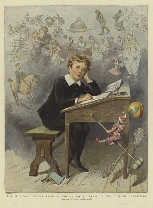 De Vakantiebrief van School door Adrien Emmanuel (after) Marie