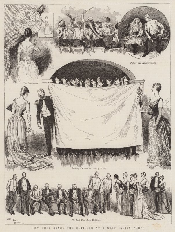 Hoe ze de Cotillon dansen op een West-Indische Hop door Adrien Emmanuel Marie