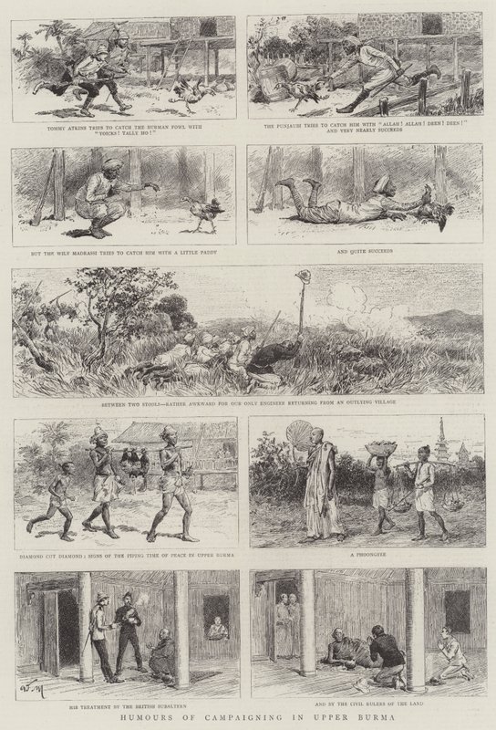 Humors van campagnevoeren in Boven-Birma door Adrien Emmanuel Marie