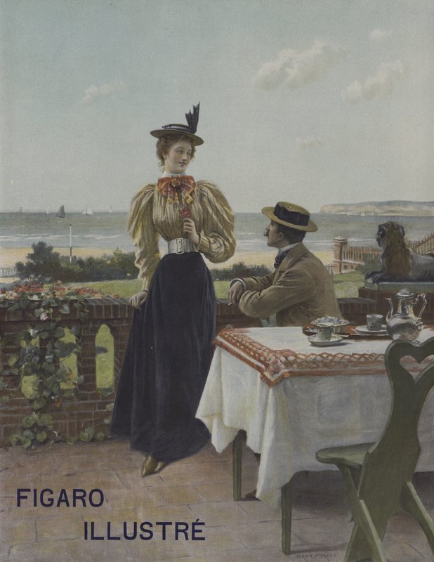 In Villers-sur-Mer. Omslag van Le Figaro Illustre, juli 1897 door Adrien Moreau
