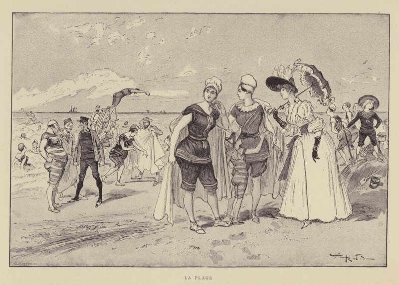 Het strand door Albert Robida