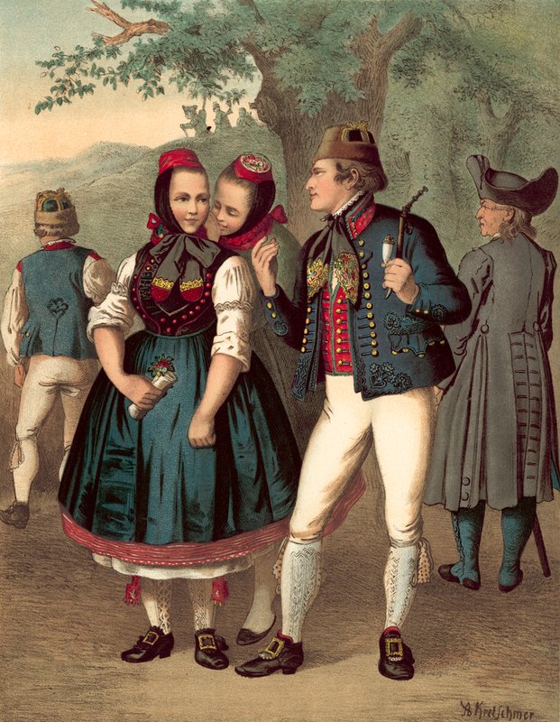 Duitse kostuums, Chur-Hessen en der Schwalm door Albert Kretschmer