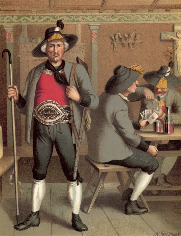 Duitse klederdracht, Tirol Billerthal door Albert Kretschmer