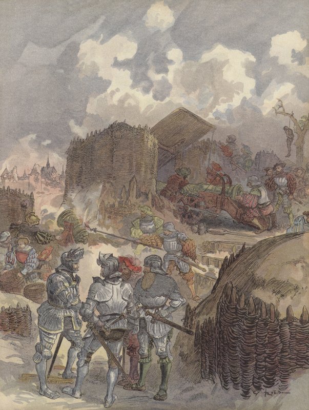 Bayard bij het beleg van Mezieres door Albert Robida