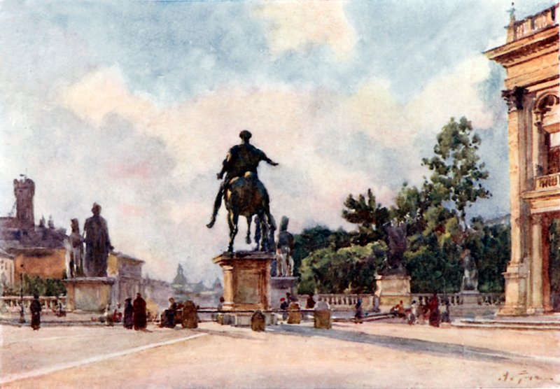 Bronzen standbeeld van Marcus Aurelius op het Capitool door Alberto Pisa