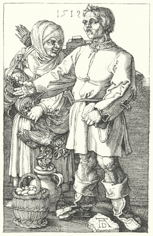 Boeren die hun producten verkopen door Albrecht (after) Durer or Duerer