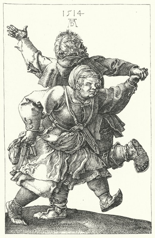 Boerenpaar dansend door Albrecht (after) Durer or Duerer