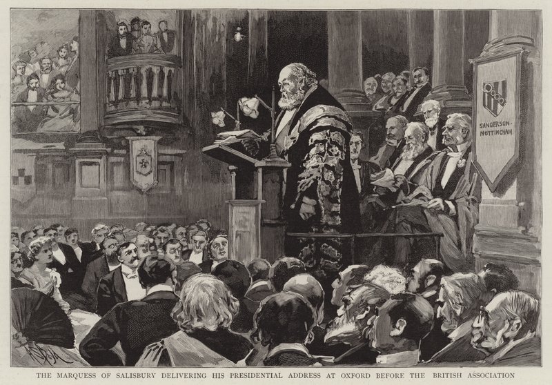 De Markies van Salisbury houdt zijn Presidentiële Toespraak in Oxford voor de British Association door Alexander Stuart Boyd