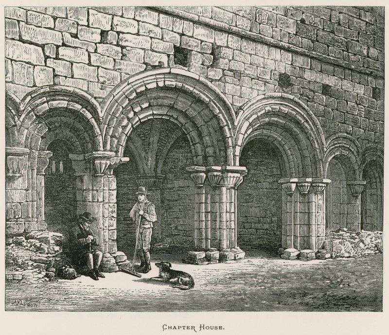 Kirkstall Abbey, kapittelzaal door Alexander Francis Lydon