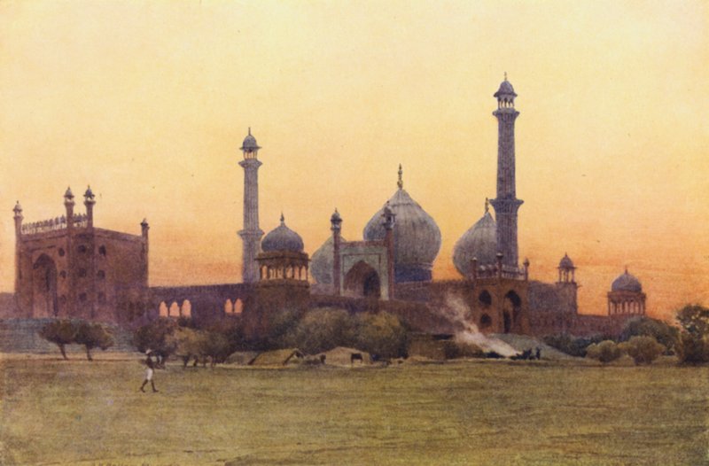 De Jumma Musjid, Delhi, bij Zonsondergang door Alexander Henry Hallam Murray